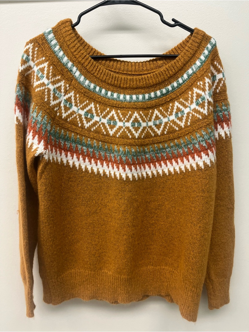 Maurices Mustard Fair Isle Crewneck Sweater